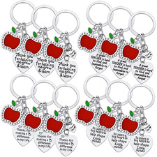 12Pcs Teacher Keychains in Bulk Teacher Appreciation Gifts Thank You Gift App...