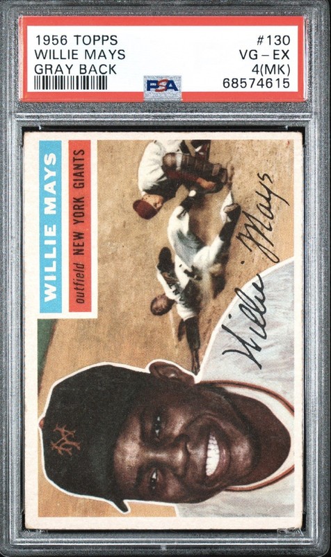 1956 Topps - Willie Mays #130 Gray Back PSA 4 VG EX MK