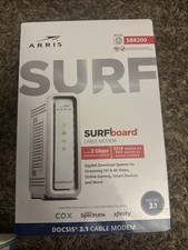 ARRIS SB8200 Surfboard DOCSIS 3.1 Cable Modem White Open Box Never Used Complete