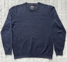 Lacoste Crew Neck Sweater Men Size 5 Blue Knit Garment Dyed 100 Cotton AH9754