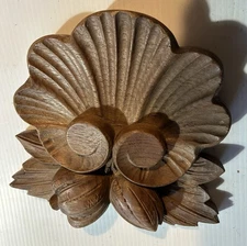 ANTIQUE WALNUT CARVED CENTER PIECE PEDIMENT FREE SHIPPING USA