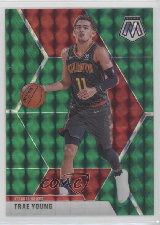 2019-20 Panini Mosaic Green Prizm Trae Young #182 12g7