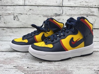 Nike Dunk High Up Shoes Womens Size 6.5 Maize Midnight Navy 
