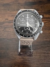 Brown  Rubber Watch Strap Band Omega Seamaster Moon Swatch  20mm