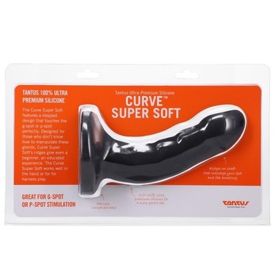 Tantus Ultra Premium Silicone Curve Super Soft Black Dildo, New