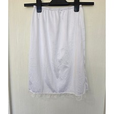 White Lace Trim Slip Skirt Size 8 Y2K Coquette Fairy Romantic Retro Feminine