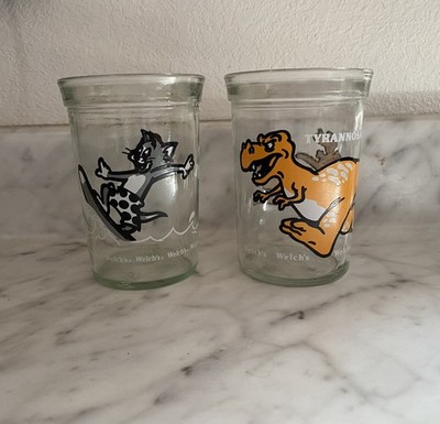 Vtg Welch s Jelly Jars Tom & Jerry and  TRex 88 & 90