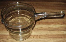 Vintage Pyrex Flameware 1.5 Qt. Clear Glass Double Boiler Upper Pot 6763-U/Exc