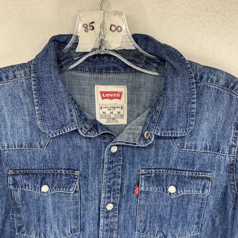 Camisa Vaquera Levi’s Niñas Mediana Azul Perla Occidental Bolsillo con Solapa a Presión Retro Foto 4 de 4