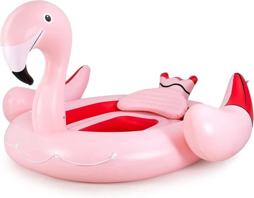 Giant Inflatable Flamingo 6 Person Water Party Float Lake Pool Raft Floating NEW - Picture 2 of 9