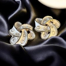 Vintage Bluette Made in France Enamel Shoe Clips - Gold Tone Enamel - 1.5