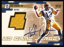 2000 Upper Deck Kurt Warner UD Game Worn Jersey Patch Auto Autograph