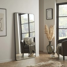Camden Rectangular Mirror Large Industrial Black Frame H 150cm x L 85cm xW3cm