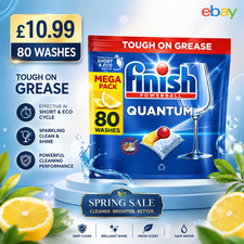 Finish Ultimate Quantum Dishwasher Tablets | Lemon | 80 Tabs | Spring sale