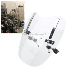 17"×15" Clear Front Windshield Windscreen For Harley Suzuki Kawasaki 1970-2023