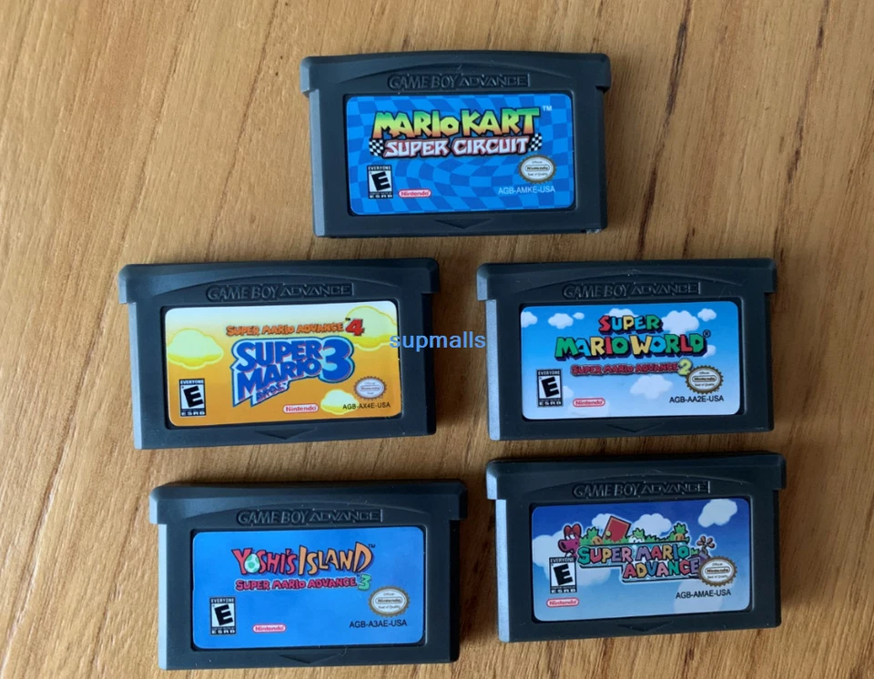 Für/Gameboy/Advance GB/GBA/NDS Super Mario Advance 1 2 3 4 5 Spiele Cartridge