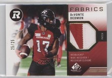 2021 SP Game Used Edition CFL Fabrics Patch 25/25 Devonte Dedmon #DD Patch gz3