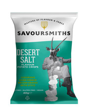 Box of 24 Packs Savoursmiths Desert Salt Crisps 40g Pack - Hand Cooked Crisp