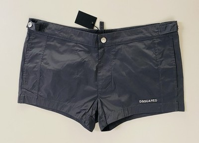 NWT DSQUARED2 Mens Slate Midi Swim Boxer Resort Luxury Spellout Short Sz 48 New