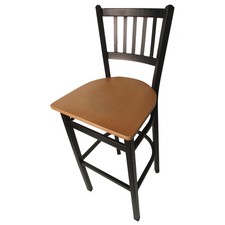 Oak Street Mfg SL20901NT Verticalback Barstool w/Natural Wood Seat