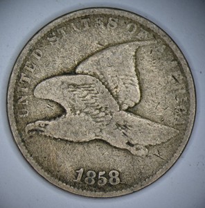 1858 One Cent Coin (1C),  Flying Eagle - No Reserve