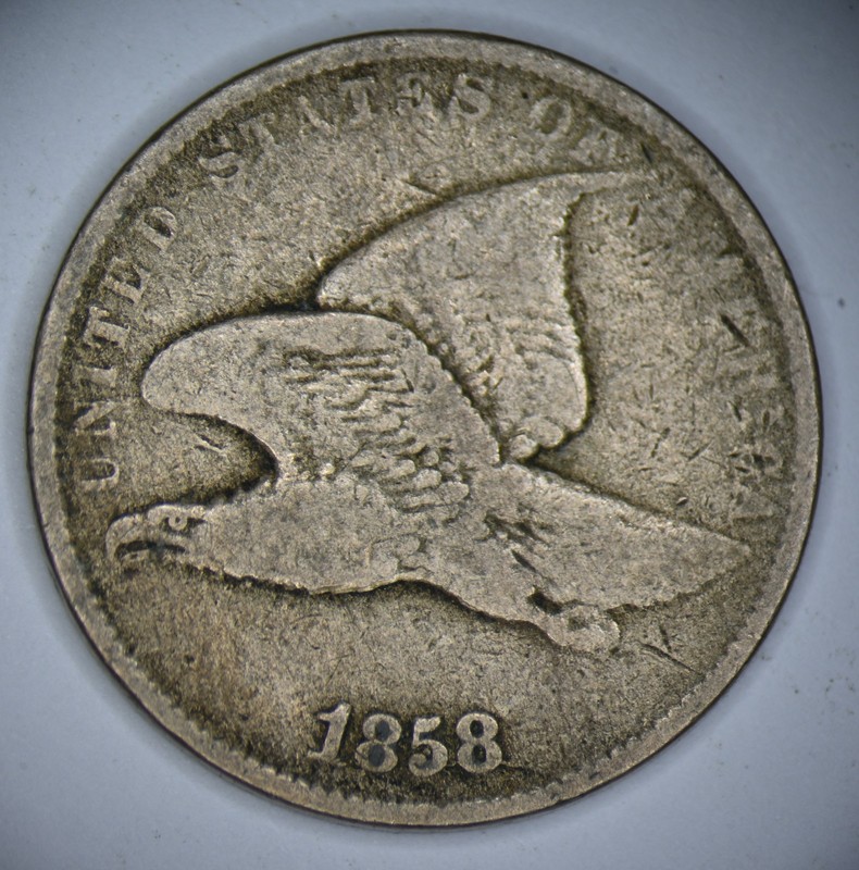 1858 One Cent Coin (1C),  Flying Eagle - No Reserve