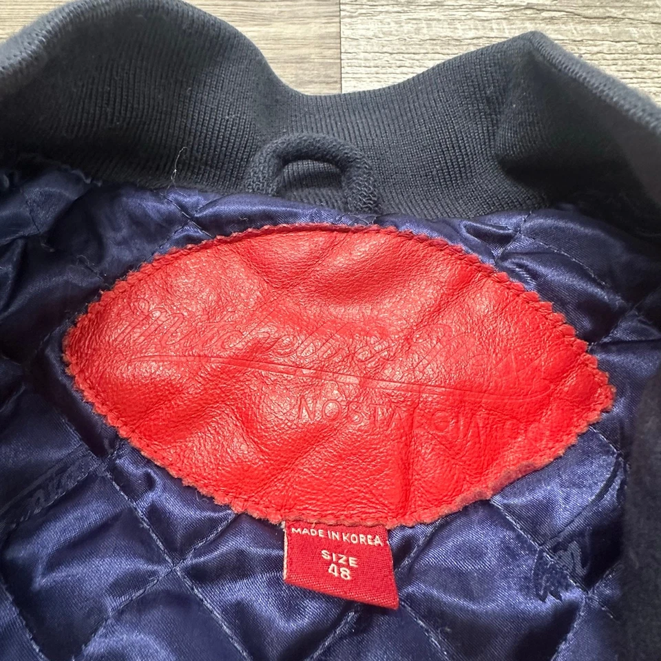 Mitchell & Ness Mens L Wool Insulated Varsity Football Leather Letterman Jacket - Image 4 of 4