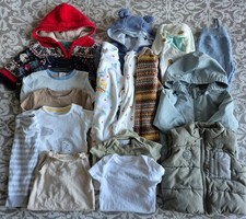Bundle Of Boys Clothes 3-6 Months - Jumpers Coats Tops Rompers Joggers Etc