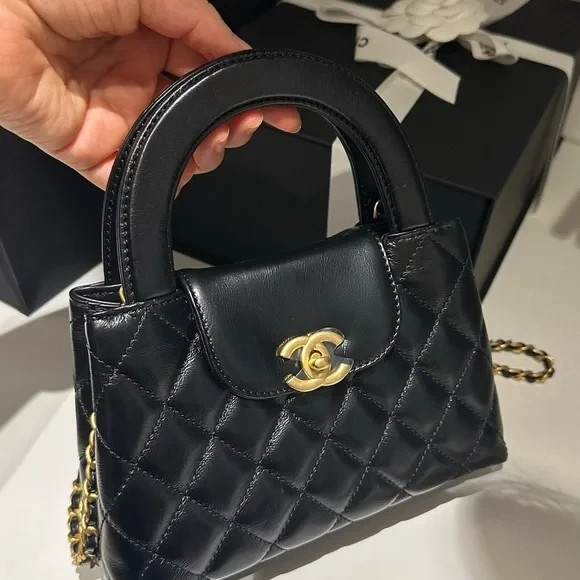 Chanel Black Quilted Calfskin Nano Kelly Bag