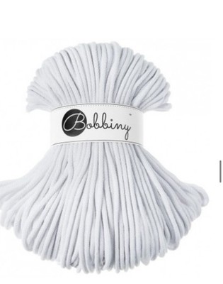 Bobbiny Premium Flechtkordel Makramee  Kordelwolle - 3mm - 100m - Weiß