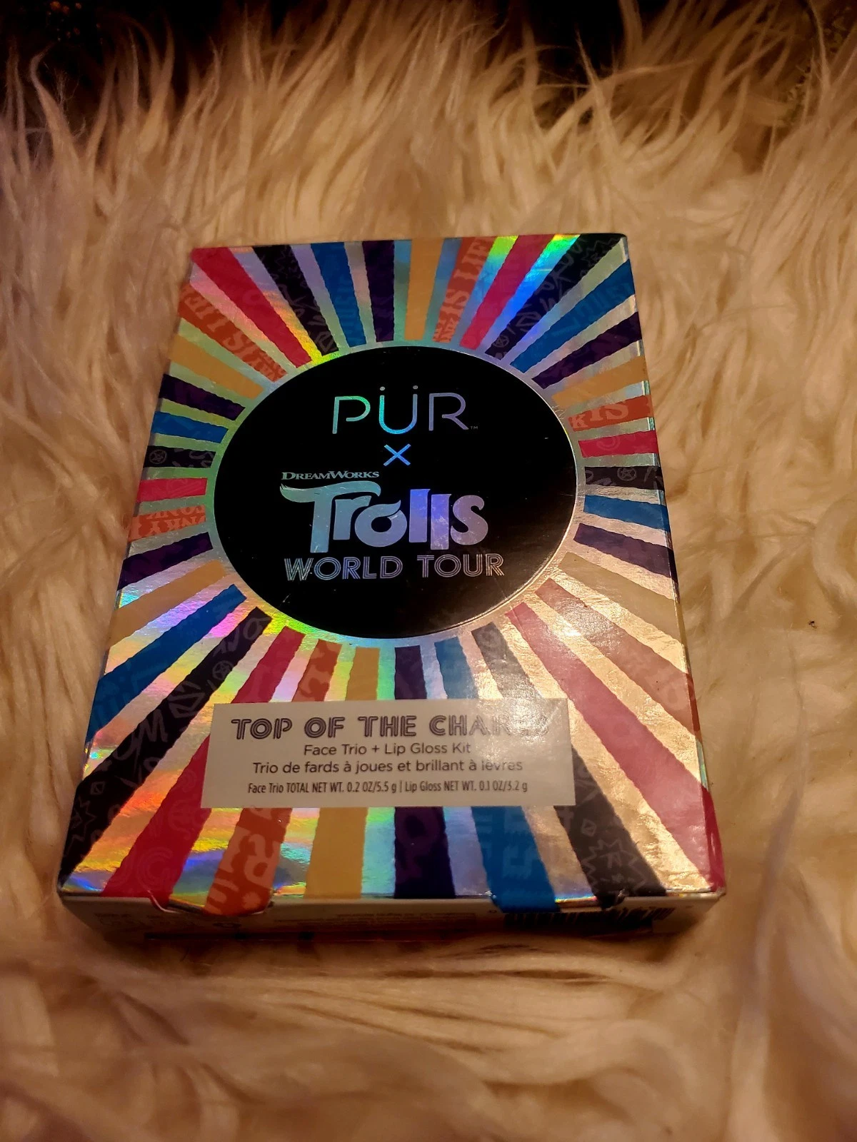 The PÜR x Trolls World Tour "Top of the Charts" Face Trio and Lip Gloss Kit. New