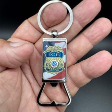 I Support Ice Keychain Bottle Opener ICE HSI Agent Border Patrol
