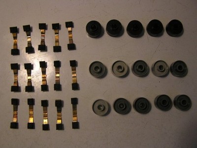 8 Track Tape Repair 15 Metal/Felt Pressure Pads & 15 Pinch Rollers/Wheels
