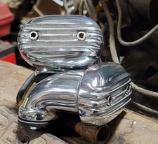 Pair Moon 90 Finned Breathers Valve Cover Crankcase Hot Rod Gasser Mooneyes
