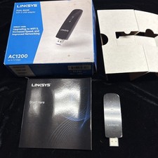 Linksys AC1200 Dual-Band Wi-Fi 5 USB 3.0 Adapter - Black - WUSB6300 - In Box VG