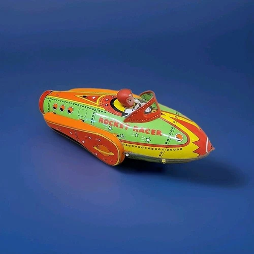 Vintage Rocket Racer Friction Tin Toy Schylling Collector Series No Tail Fin