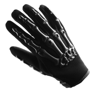 Motorcycle Motocross MX BMX Dirt Bike Racing Sports Skeleton Gloves Black