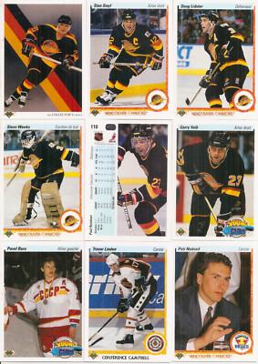 1990-91 UD Upper Deck FRENCH Vancouver Canucks Complete Team Set (23)