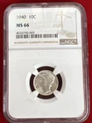 1940 10C Mercury Dime NGC MS66