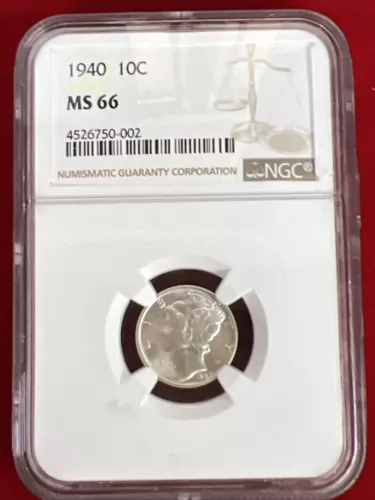 1940 10C Mercury Dime NGC MS66