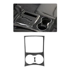 2Pcs Carbon Fiber Console Water Cup Holder Frame Cover For Chrysler 300 08-10 