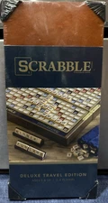 Scrabble Deluxe Travel Edition Wooden Folding Board Game Road Trip
