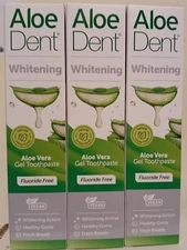 ALOE DENT WHITENING ALOE VERA TOOTHPASTE FLUORIDE FREE 100ML 6 TUBES BBE 07/2028