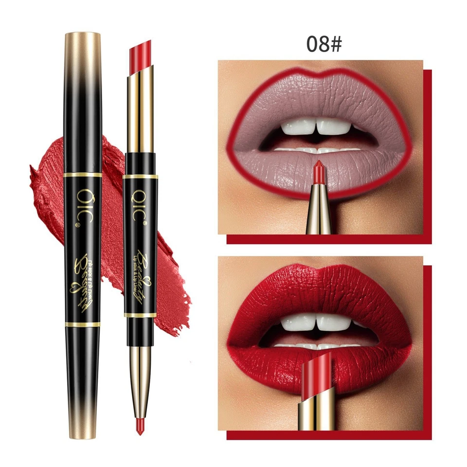 Lip Stick and Lip Liner Combination (2 in 1) Beauty QIC UK seller