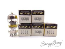 5 Vintage Sylvania 6CQ8 Triode Tetrode Sharp Cutoff  Audio Vacuum Tube Valve- Ba