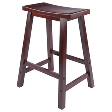 Wood Satori Saddle Seat Counter Stool, Walnut Finish