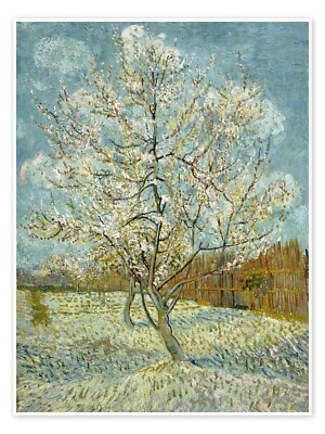 Der rosa Pfirsichbaum, 1888 Van Gogh Retro Poster Druck Deko Bild A4