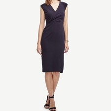 Ann Taylor Draped Sheath Dress in Navy Blue - Size 2