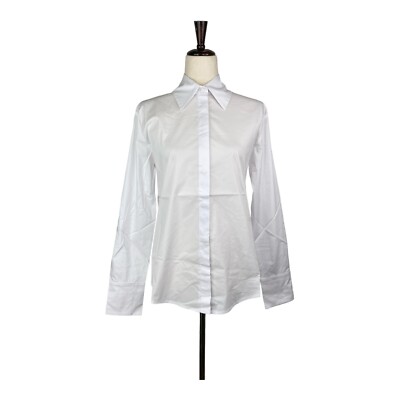 Meimeij Women's White Cotton Button-Up Collared Shirt Size XS NWT