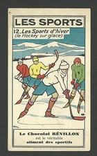 Chocolat Revillon Vintage 1920s French Ice Hockey Sur Glace Card
